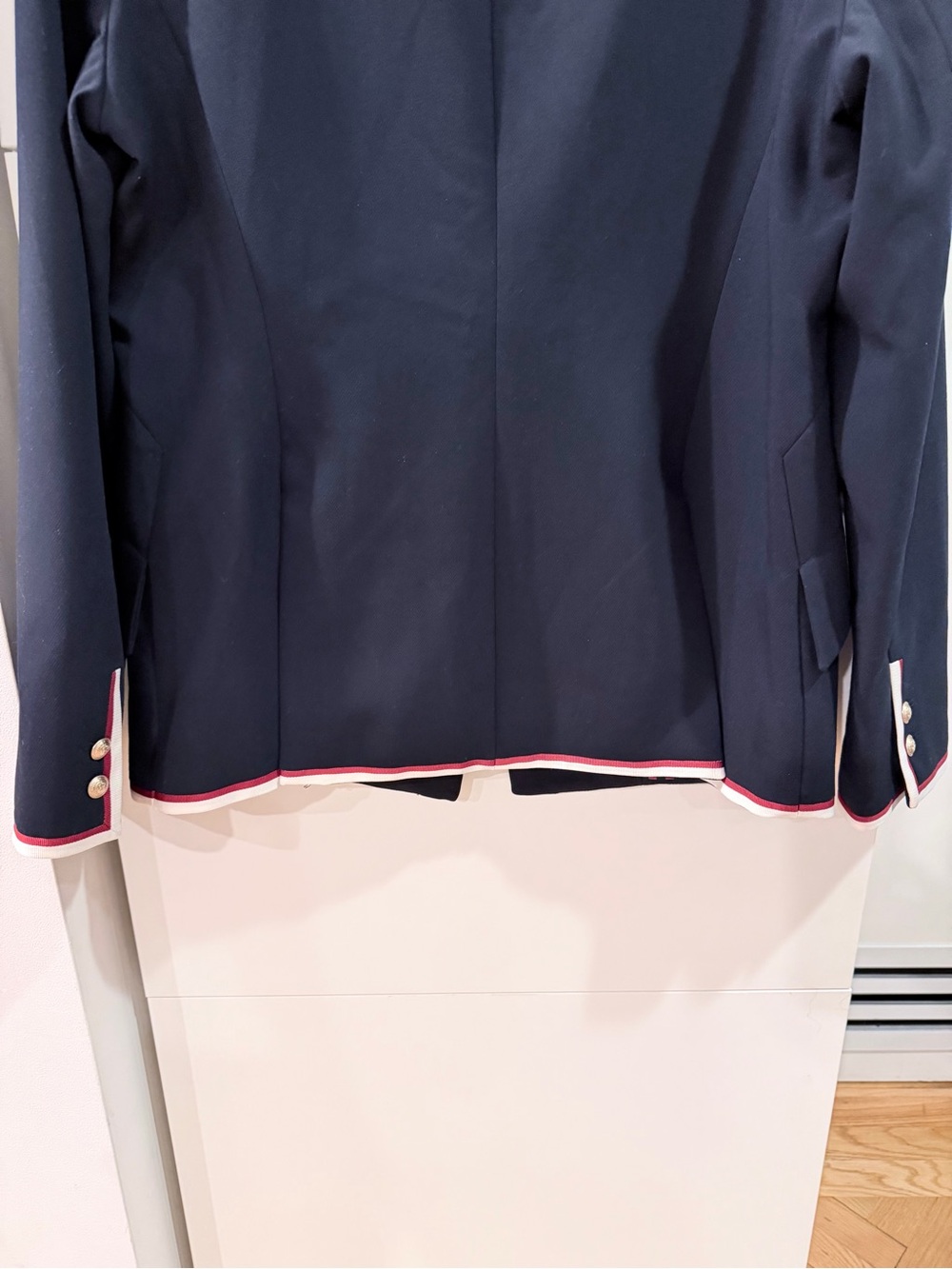 L’AGENCE Chamberlain Blazer Navy Red White Trim Gold Buttons Size 10 NWT - Picture 13 of 16
